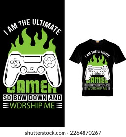 Vector gaming t-shirt design vector and typography