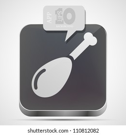 Vector gammon app icon with gray bubble speech. Eps 10