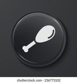 Vector gammon modern black glass circle icon. Eps10