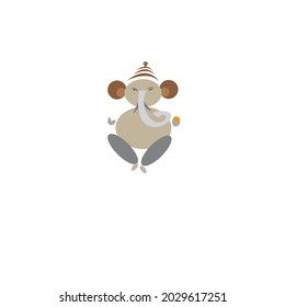 vector Ganesh minimalist logo or flat Ganesh clipart lord Ganesh