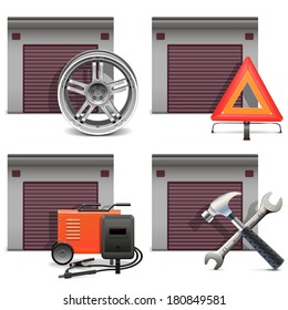 Vector Garage Icons set 3