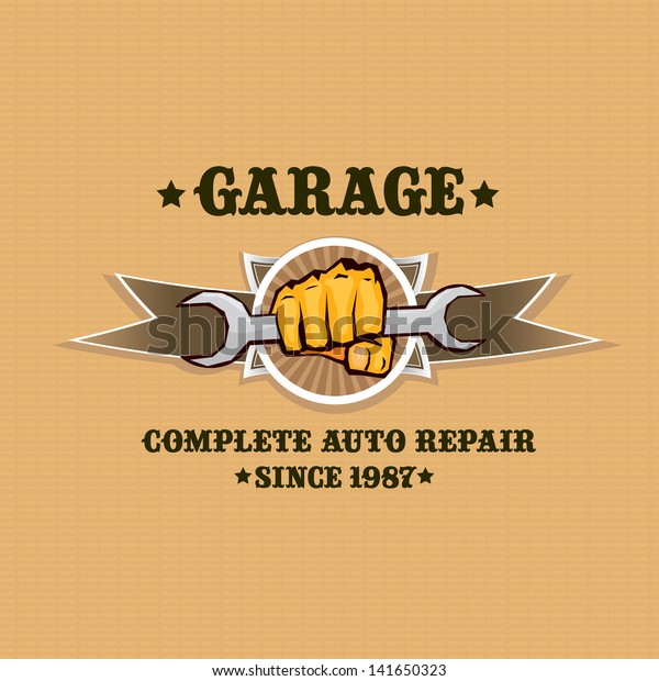 vector garage label. Vector automotive,\
motorcycle badge. Signs and\
labels.