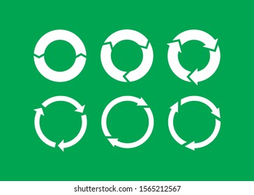 Vector Garbage recycling symbols. Vector recycling arrows. Reuse Reduce Recycle. Trash recycle set.