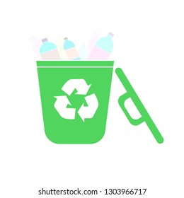 vector garbage trash can isolated sign - recycling junk basket garbage sign symbol .