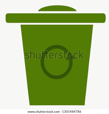 vector garbage trash can isolated sign - recycling junk basket garbage sign symbol . delete recyclebin illustration icon