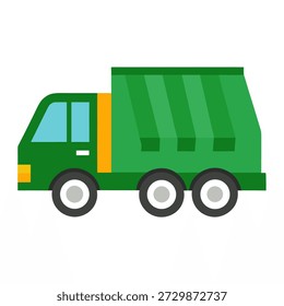 Vector of garbage truck on white background.