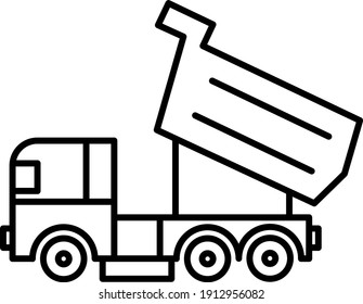 Vector Garbage Truck Outline Icon Design
