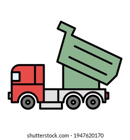 Vector Garbage Truck Outline Icon Design
