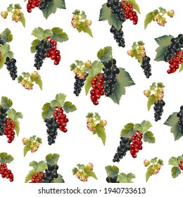 Vektor Gartenbeeren schmücken nahtloses Muster. Hintergrunddesign für Tee, Eis, Naturkosmetik, Süßigkeiten und Gebäck mit Beerenfüllung, Gesundheitsprodukte. Das Beste für Textilien, Wickelpapier.