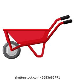 Vector of a garden cart with plants, symbolizing gardening, agriculture, and outdoor work.