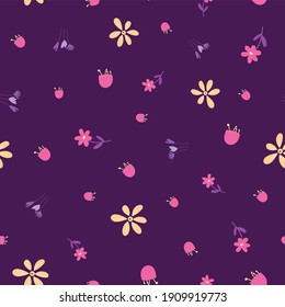 Vector garden flower seamless repeat pattern design background. Perfect for modern wallpaper, fabric, 
home decor, and wrapping projects.