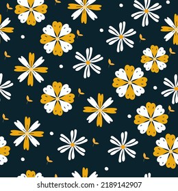 Vector garden flower seamless repeat pattern design background. Perfect for modern wallpaper, fabric, 
home decor, and wrapping projects.