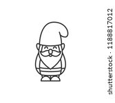 Vector garden gnome icon in linear style isolated on white background