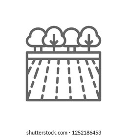 Vector garden landscape line icon. Symbol and sign illustration design. Isolated on white background