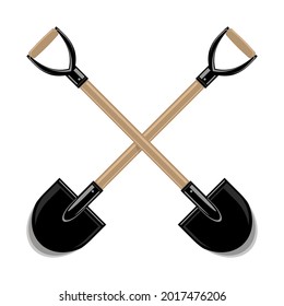 Vector Garden Shovel Icon Isolated on White Background.