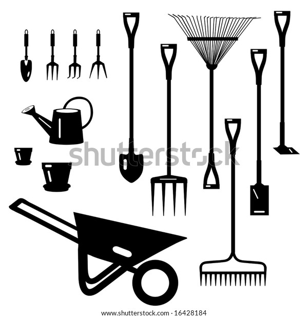 Vector Garden Tools Collection Original Artwork Stock Vector (Royalty ...