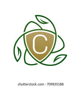 Vector Gardening Care Gold Letter C Logo