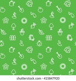 Vector gardening eco seamless pattern background