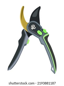 Vector of Gardening equipment. pruning shears for decorating the branches of trees in the garden