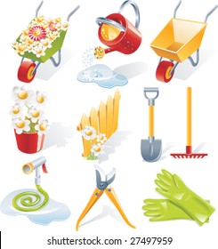 Vector gardening icon set