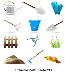 Vector gardening icon set