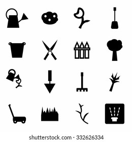 Vector Gardening icon set on white background