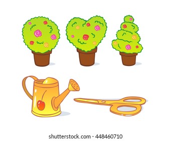 vector gardening set with rose bushes 