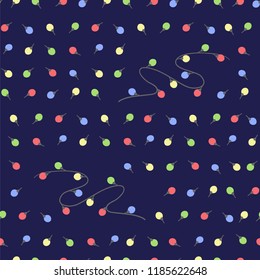 Vector garland pattern. Seamless Christmas lights background. illustration
