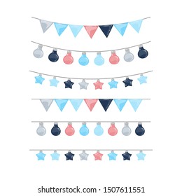 Vector garland set izolated on a white  background