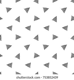 Vector garland tree seamless pattern. Merry Christmas and happy new year greeting card backdrop design. Retro hand drawn flat art on white background.