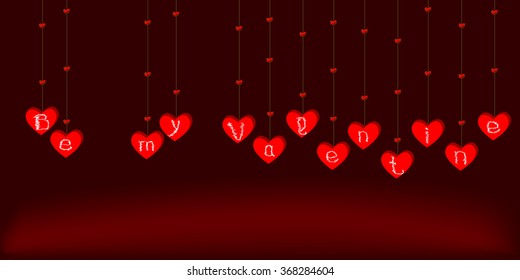 Vector garland for Valentine's day, Be my Valentine, EPS 10, Background