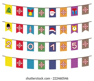 Vector garlands. Christmas flags.