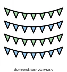 Vector Garlands Filled Outline Icon Design
