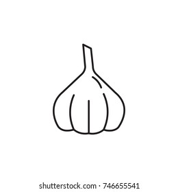 Vector Garlic bulb icon. Farm vegetables element. Premium quality graphic design. Signs, outline symbols collection, simple thin line icon for websites, web design icon on white background
