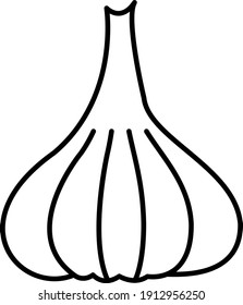 Vector Garlic Outline Icon Design
