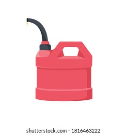 vector gas can with red color and oil dripping. white background