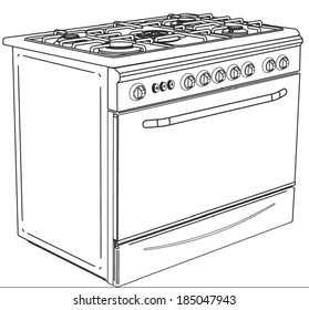 vector of gas cooker 