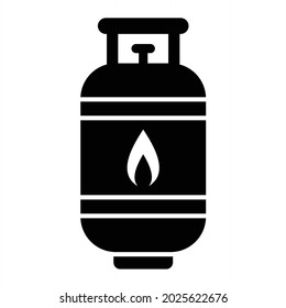 Vector Gas Cylinder Glyph Icon Design
