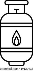 Vector Gas Cylinder Outline Icon Design
