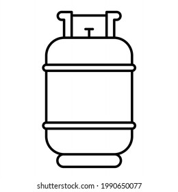 Vector Gas Cylinder Outline Icon Design
