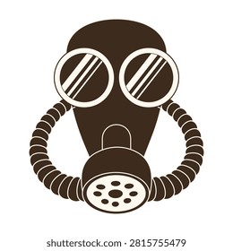 Векторная газовая маска изолированного прозрачного фона. Дизайн шаблона маски биоопасности. Редактируемый штрих. EPS 10