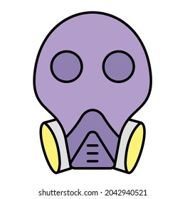 Vector Gas Mask Filled Outline Icon Design
