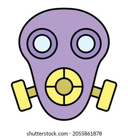 Diseño del icono de contorno relleno de máscara de gas vector

