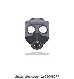 Vector gas mask illustration—ideal for safety training, emergency preparedness kits, hazardous environment signage, industrial PPE, and defense visuals.