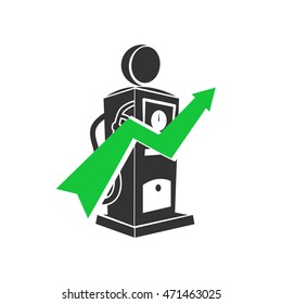 Vector gas station icon with graph symbol
