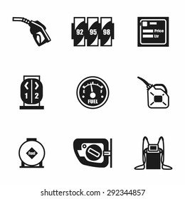 Vector Gas station icon set on white background