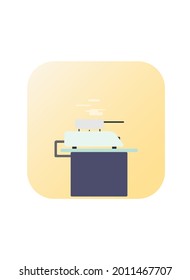 estufa de gas vectorial en una cocina de estilo minimalista