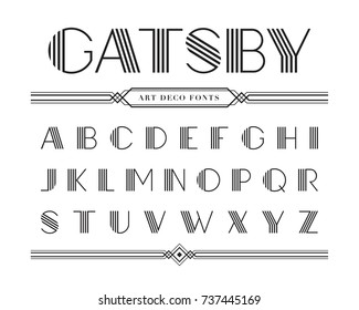  Vector Of Gatsby Font And Alphabet