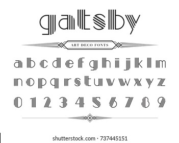  Vector Of Gatsby Font And Number