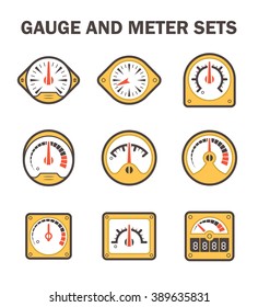 Vector of gauge or meter sets.